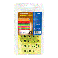 [LMD-3809] Bazic Gold Foil Number Labels (378/Pack) (12)