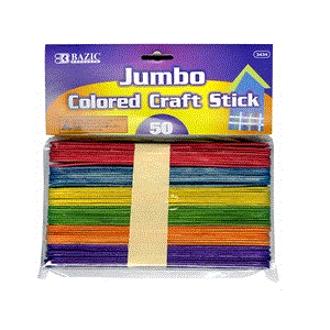 [LMD-3434] Bazic Jumbo Natural Colored Craft Stick (50/Pack) (12)
