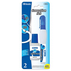 [LMD-1614] Bazic Metal Tip Correction Pen & Correction Fluid (2/Pack) (12)