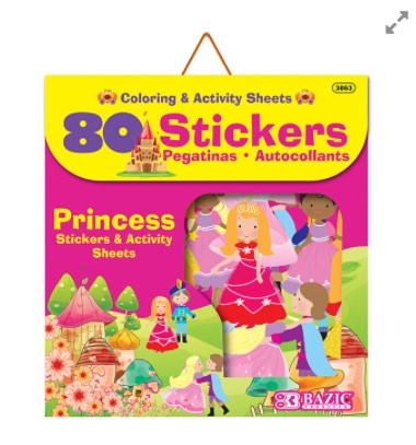 [LMD-3863] Bazic Princess Series Asst. Sticker (80/Bag) (12)