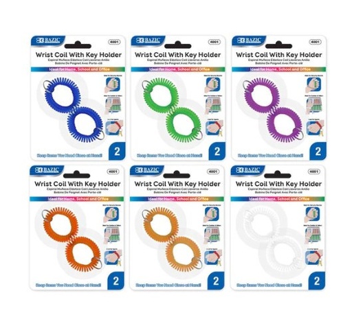 [LMD-4001] Bazic Wrist Coil W/ Key Holder (2/Pack) (12)